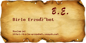 Birle Erzsébet névjegykártya